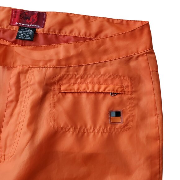 JOHNNY BLAZE Flame Insulated Straight Lightweight Snow Pant Orange Y2K Sz 15/16 - Picture 3 of 15